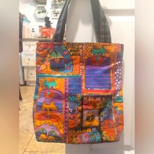 Laurel Burch tote with cats